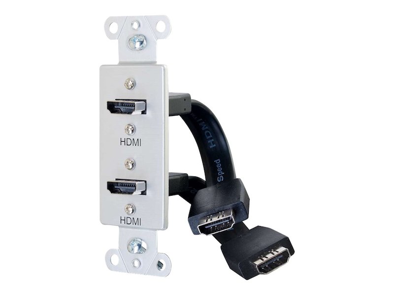 Picture of C2G 39875 Dual HDMI Pass Through Decorative Wall Plate, Aluminum