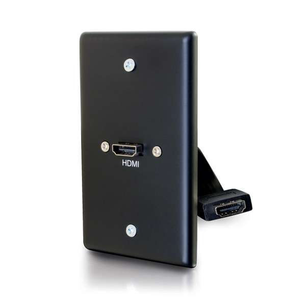 Picture of C2G 39878 HDMI Pass Through Single Gang Wall Plate, Black