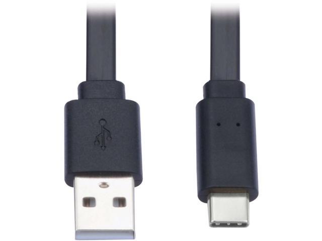 Tripp Lite U038-003-FL USB-A to USB-C Flat Cable - M-M, USB 2.0, Thunderbolt 3 Compatible - Black - 3 ft.