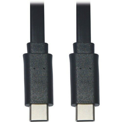 USB-C Flat Cable M-M - USB 2.0, Thunderbolt 3 Compatible - Black - 3 ft.