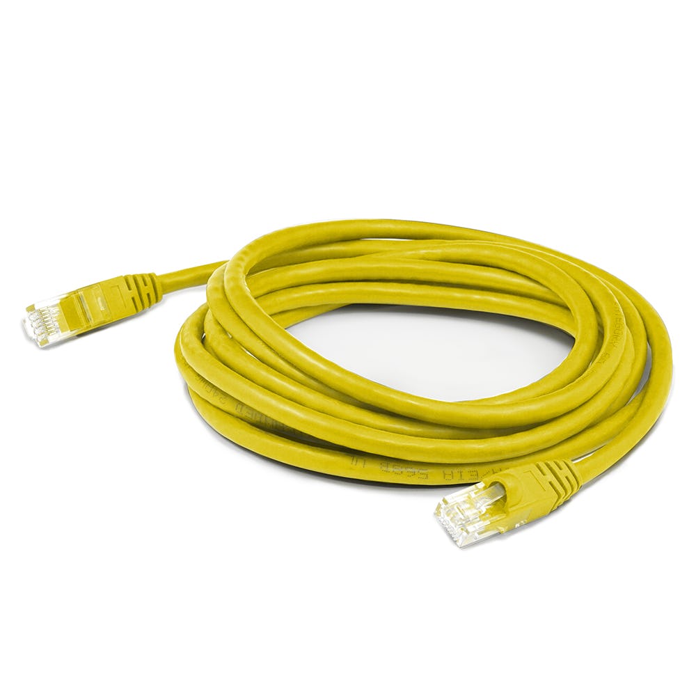 Picture of Add-On ADD-20FCAT6A-YW 20 ft. RJ-45 Male to RJ-45 Male Straight Cat6A UTP Copper PVC Patch Cable - Yellow