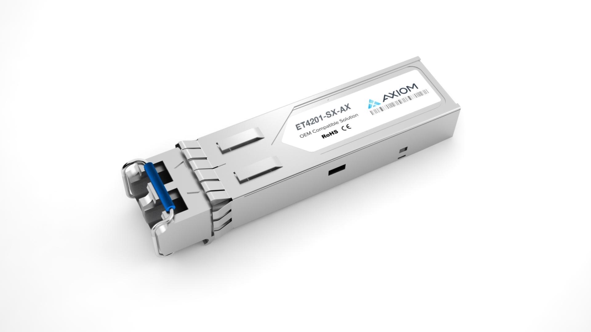 Axiom ET4201-SX-AX SFP (Mini-GBIC) transceiver Module (Equivalent to: Edge-Core ET4201-SX) - GigE - 1000Base-SX - LC Multi-Mode - up to 1800 ft - 850 nm