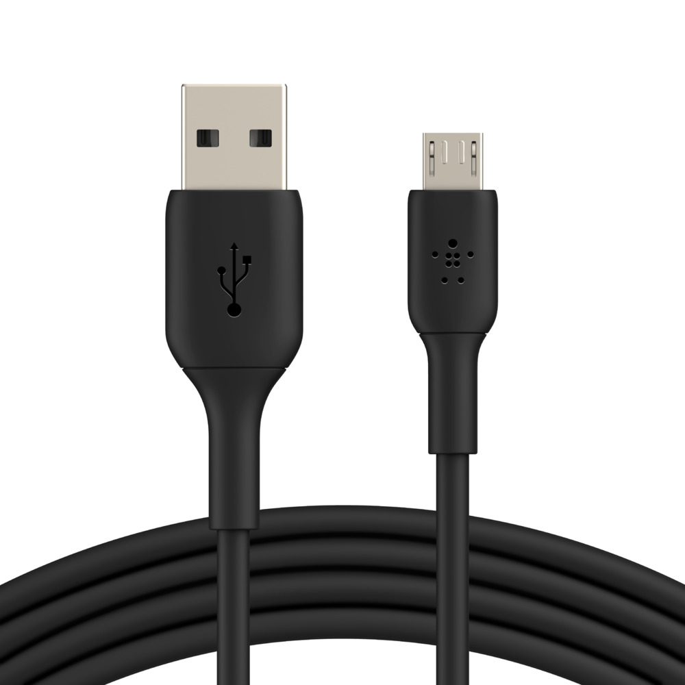 1 m PVC USB-A to Micro-USB Cable, Black