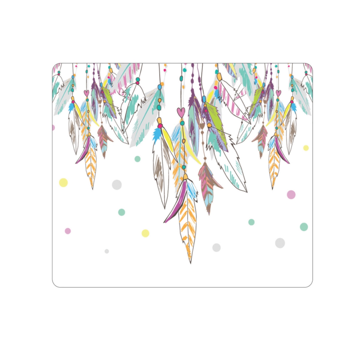 OP-MPV1WM-HIP-09 OTM Hipster Prints White Mouse Pad, Dream Catcher Color