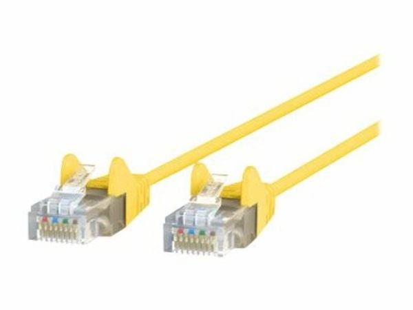 Cat6 Slim 28AWG Cable, Yellow - 3 ft.