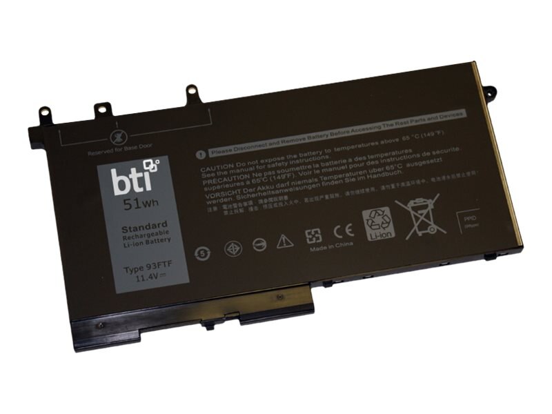 Picture of Battery Technology 93FTF-BTI Replacement Internal Notebook Battery for Dell Latitude 5495&#44; 5490&#44; 5491 & 5580&#44;