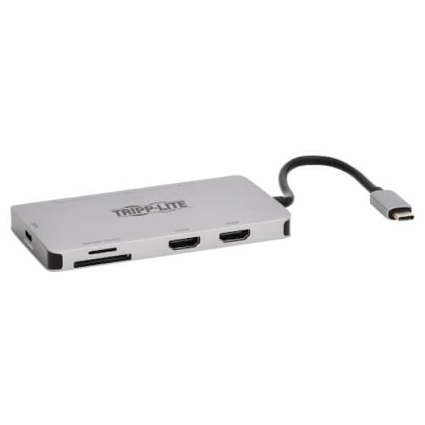Tripp Lite U442-DOCK8-GG USB-C Dock Dual-Display 4K HDMI USB Hub