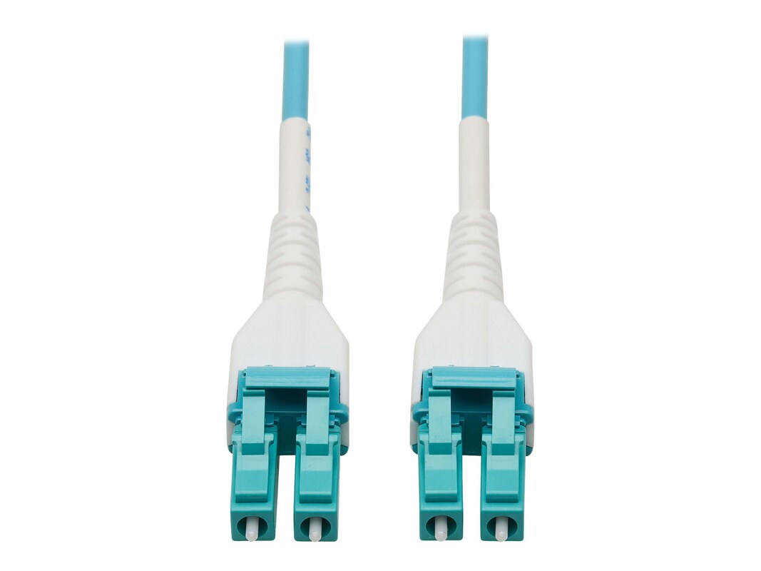 75 m Duplex 50-125 OM4 100G Multi-Mode Fiber Cable, Aqua - LC