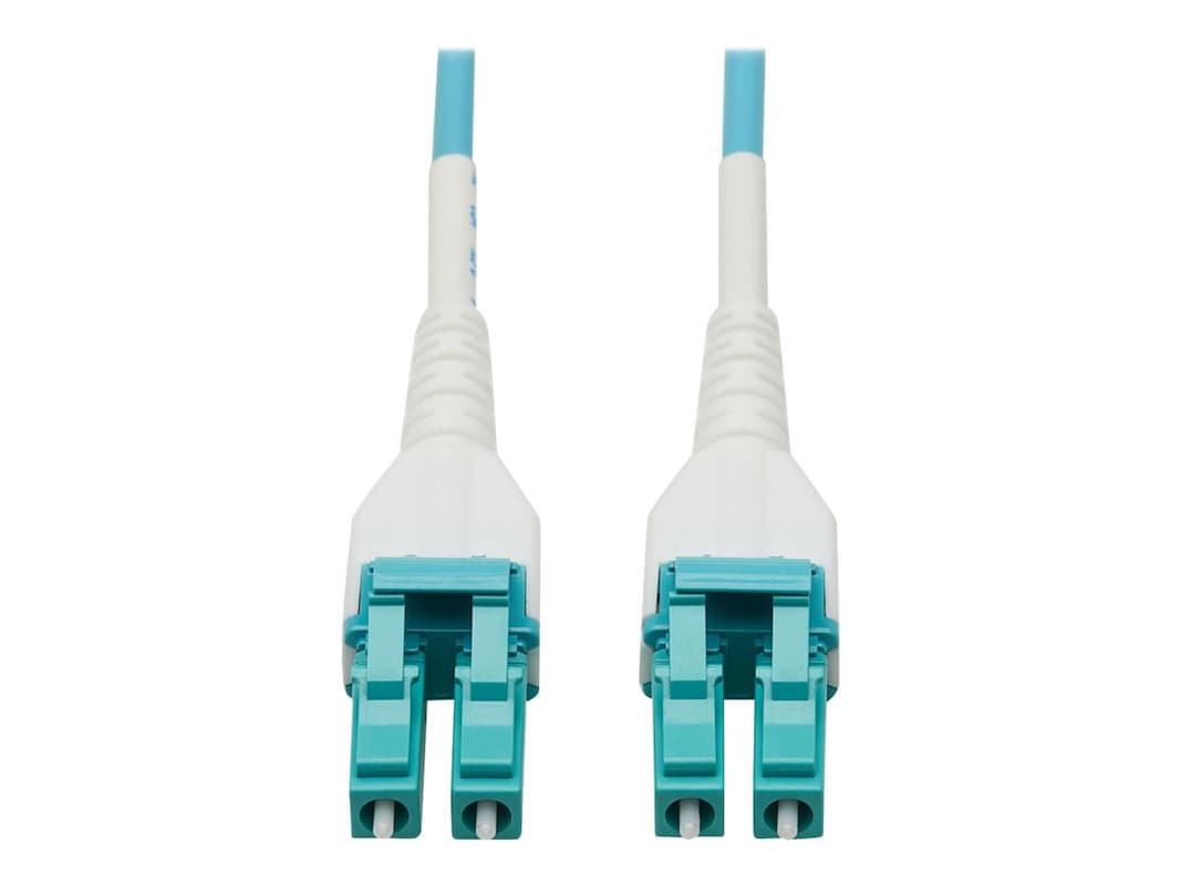 Tripp Lite N821-100M-AQ-AR 100 m Duplex 50-125 OM4 100G Multi-Mode Fiber Cable, Aqua - LC