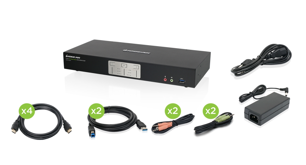 Picture of Iogear GCS1942H 2-Port 4K Dual View KVMP Switch with HDMI - TAA