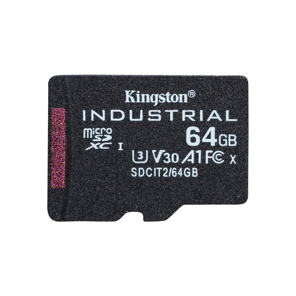 Picture of Kingston SDCIT2-64GBSP 64GB MicroSDXC Industrial C10 A1 PSLC Card Single Pack without Adapter