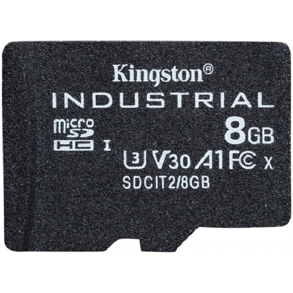 Picture of Kingston SDCIT2-8GBSP 8GB MicroSDHC Industrial C10 A1 PSLC Card Single Pack without Adapter