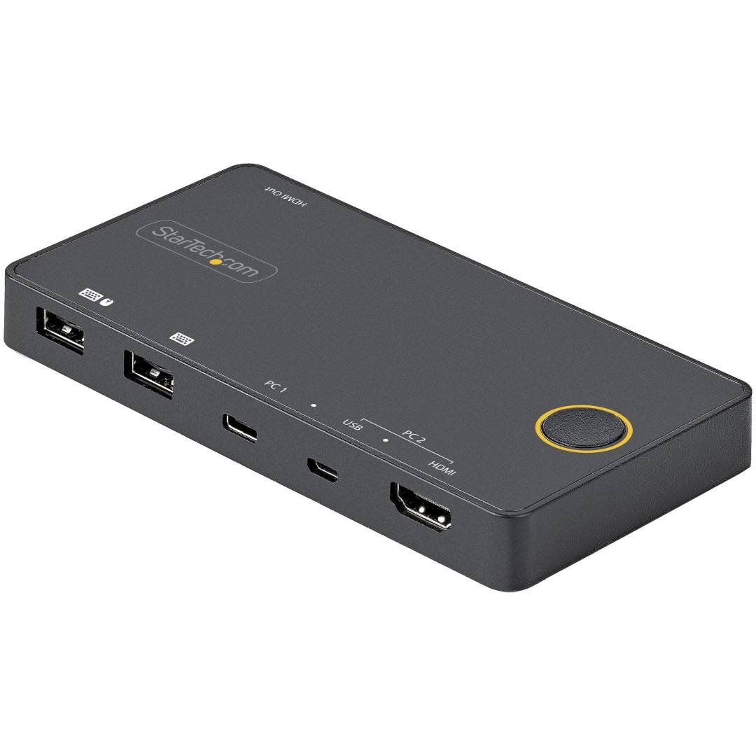 Picture of Startech SV221HUC4K 4K 60Hz HDMIO 2.0 Monitor 2 Port Hybrid USB-A Plus HDMI & USB-C KVM Switch