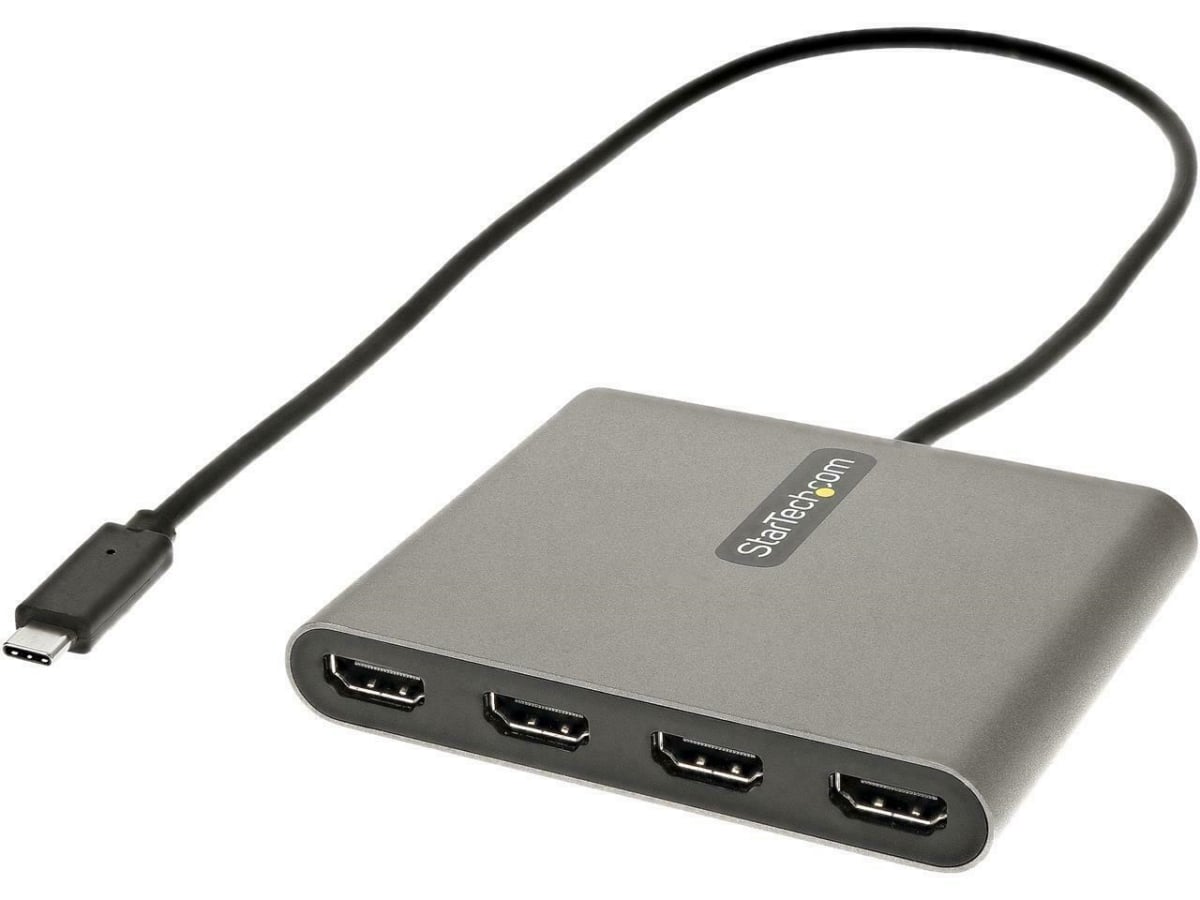 External Video & Graphics Card USB Type-C to Quad HD USB C to 4 HDMI Adapter, Space Gray