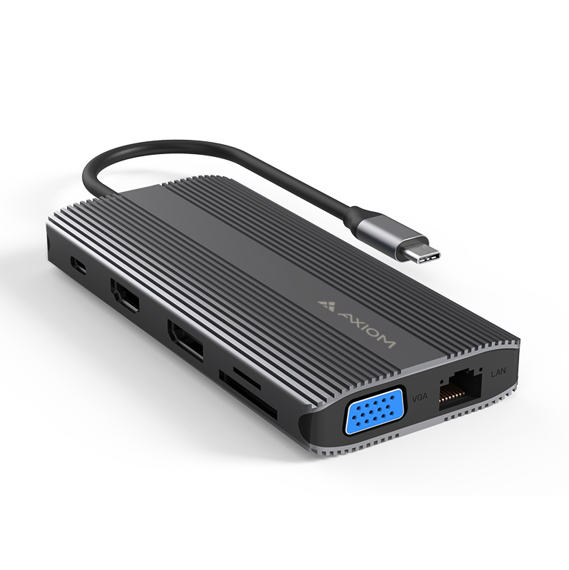 Picture of Axiom 12N1USBCHPV5CAXD-AX 12-in-1 USB-C Multiport Hub Adapter