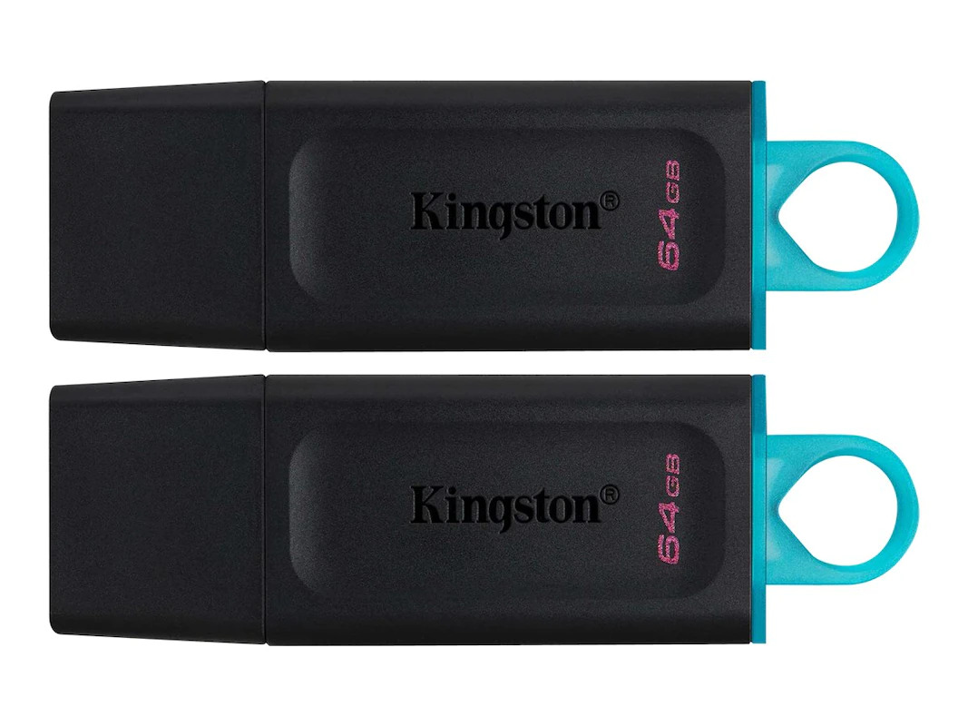 Picture of Kingston DTX-64GB-2P 64GB USB3.2 Gen 1 DataTraveler Exodia Flash Drive&#44; Black Plus Teal - 2 Piece