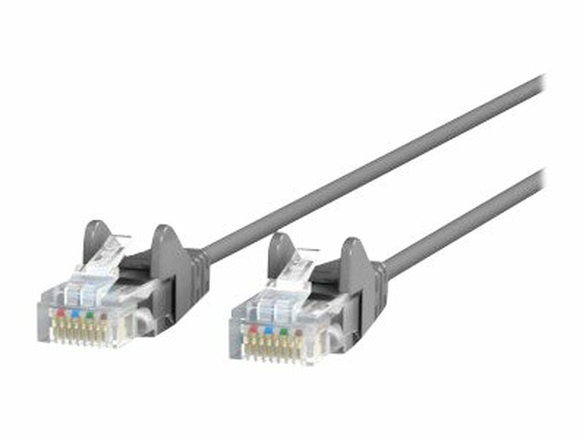Cat6 Slim 28AWG UTP Snagless Ethernet Patch Cable, Gray - 6 ft.