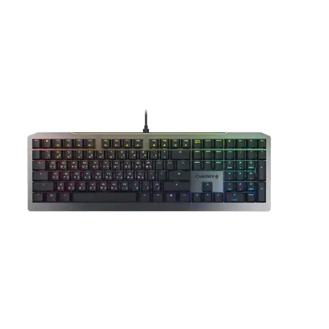 Picture of Cherry Americas G8B-26000LYAEU-2 RGB Viola Switch Gaming Keyboard with 104 Plus 5 US English International Layout Lasered Keycaps