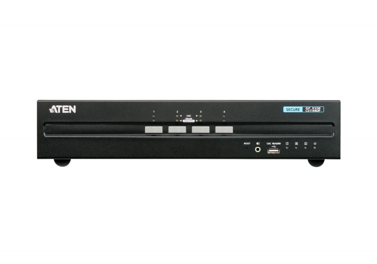 Picture of Aten CS1144DP 4 Port USB Display Port Dual Display Secure KVM Switch, Black