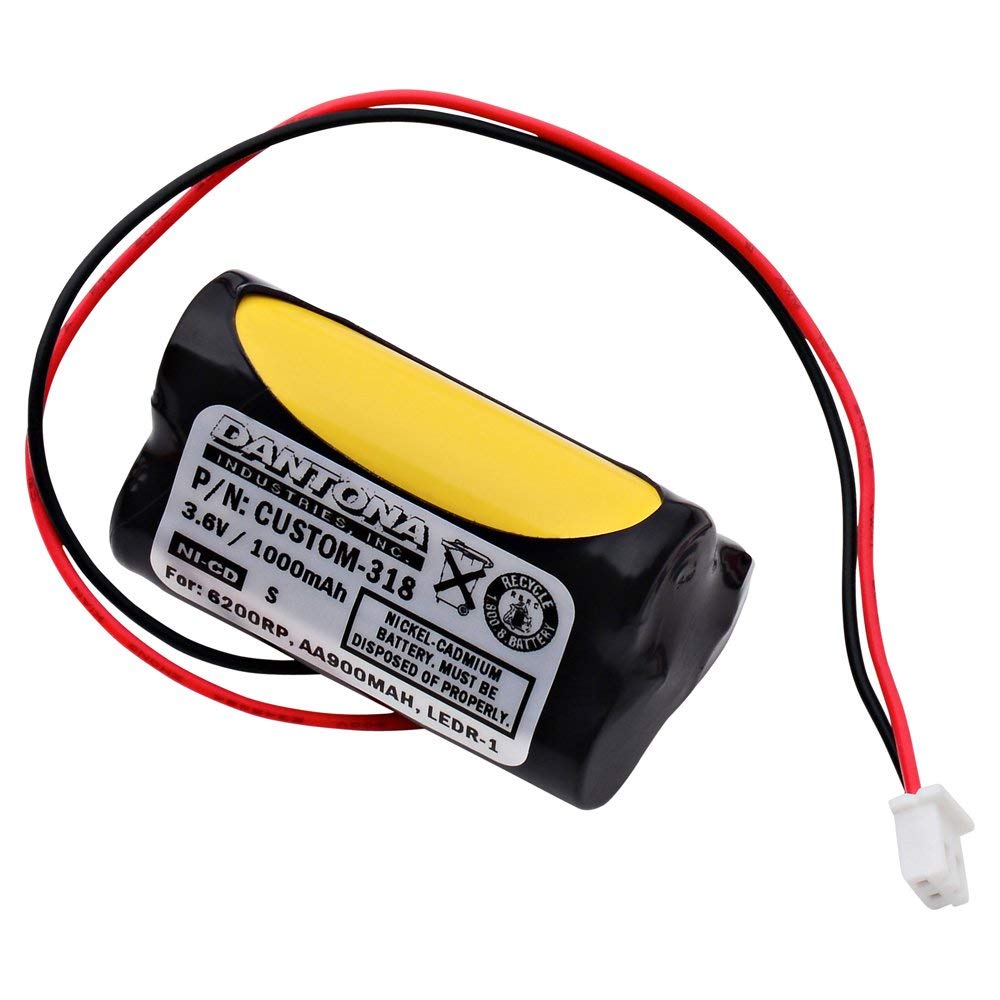 Picture of Dantona Industries CUSTOM-318 1000 mAh Nickel Cadmium Replacement Emergency Lighting Battery