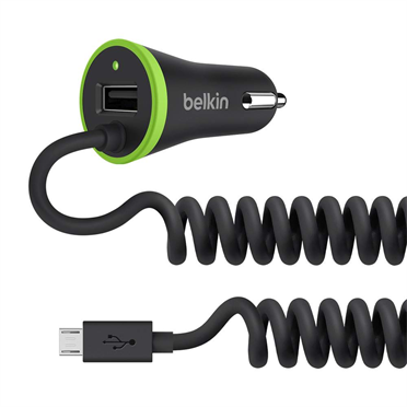 Picture of Belkin Components F8M890BT04-BLK 17W 4 ft. Car Charger for Android Phone, Tablet - Black