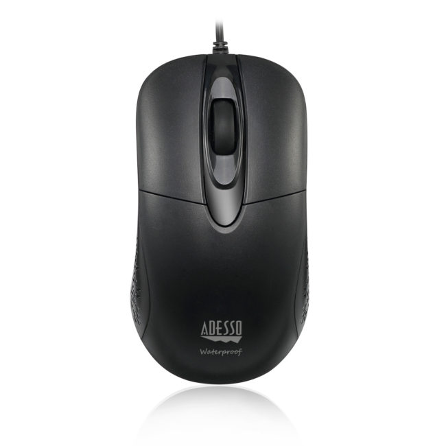 Picture of Adesso IMOUSEW4 IP65 Waterproof Antimicrobial Black USB Scroll Mouse
