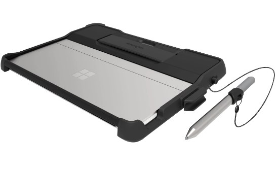 Picture of Kensington Computer K97651WW Blackbelt Rugged Case for Surface Go Tablet&#44; Black & Silver