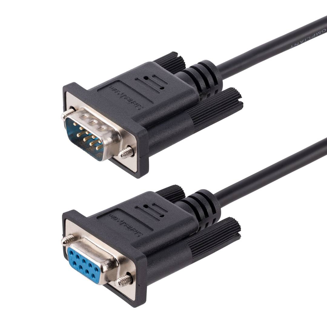 9FMNM-3M-RS232-CABLE 3M RS232 Serial Null Modem DB9 Male-Female 28 AWG Cable