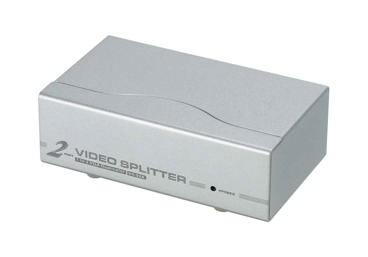 Aten VS92A-MA 350Mhz 2-Port VGA Splitter with Mounting Kit & VGA Cable