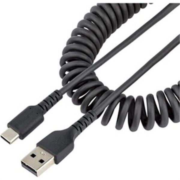 20 in. Male To Male USB C To A Coiled Charging Cable