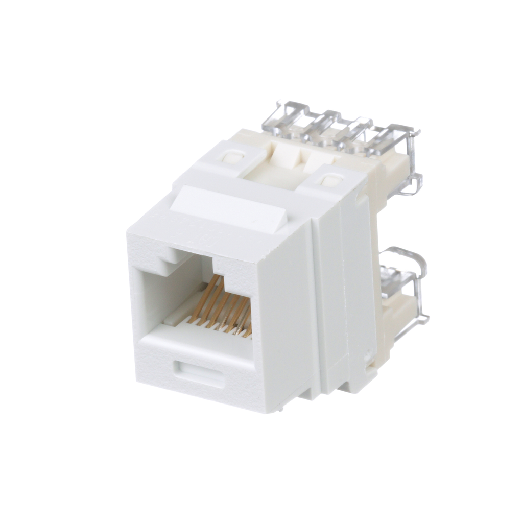 White NetKey Cat 6 UTP RJ45 Punchdown Keystone Jack Module, Pack of 20