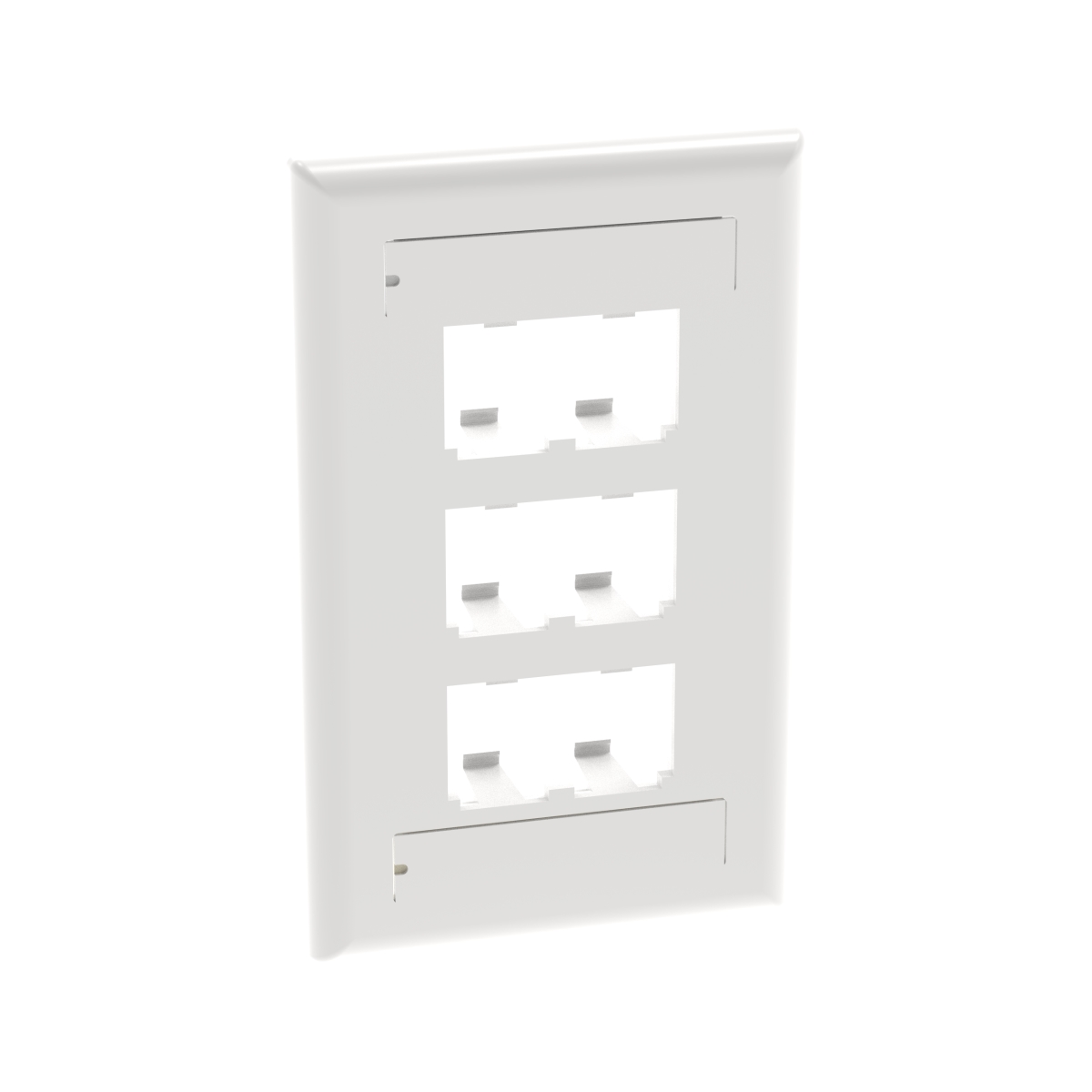 6 -Port Single Gang Classic White Faceplate