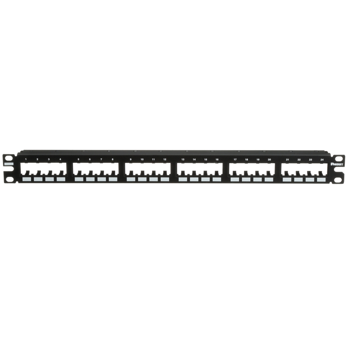 24 Port Patch Panel with Mod Flush Mount, Black