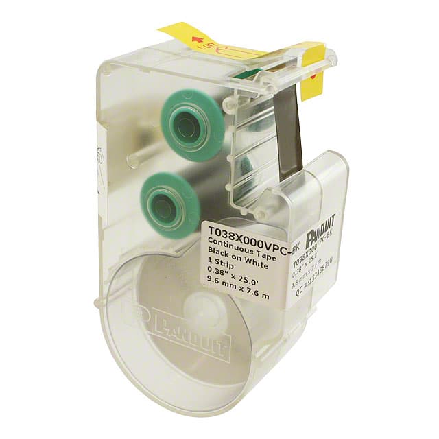 0.38 in. Black on White P1 Vinyl Continuous Labeling Tape & Ribbon Cassette
