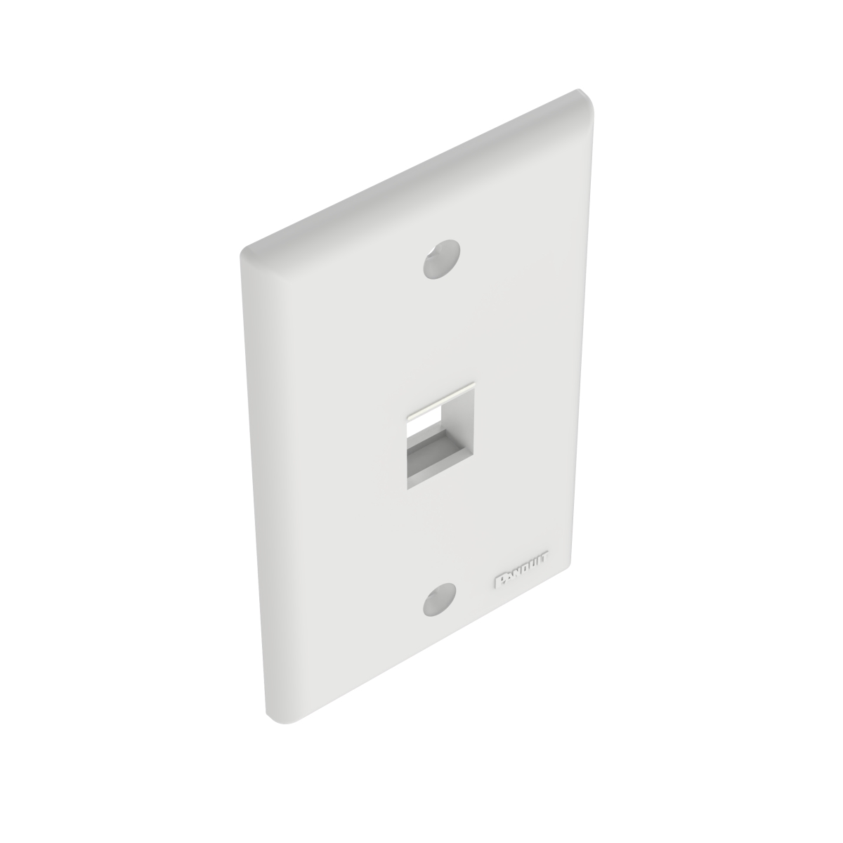 Single Gang Flush Mount V Faceplate, White
