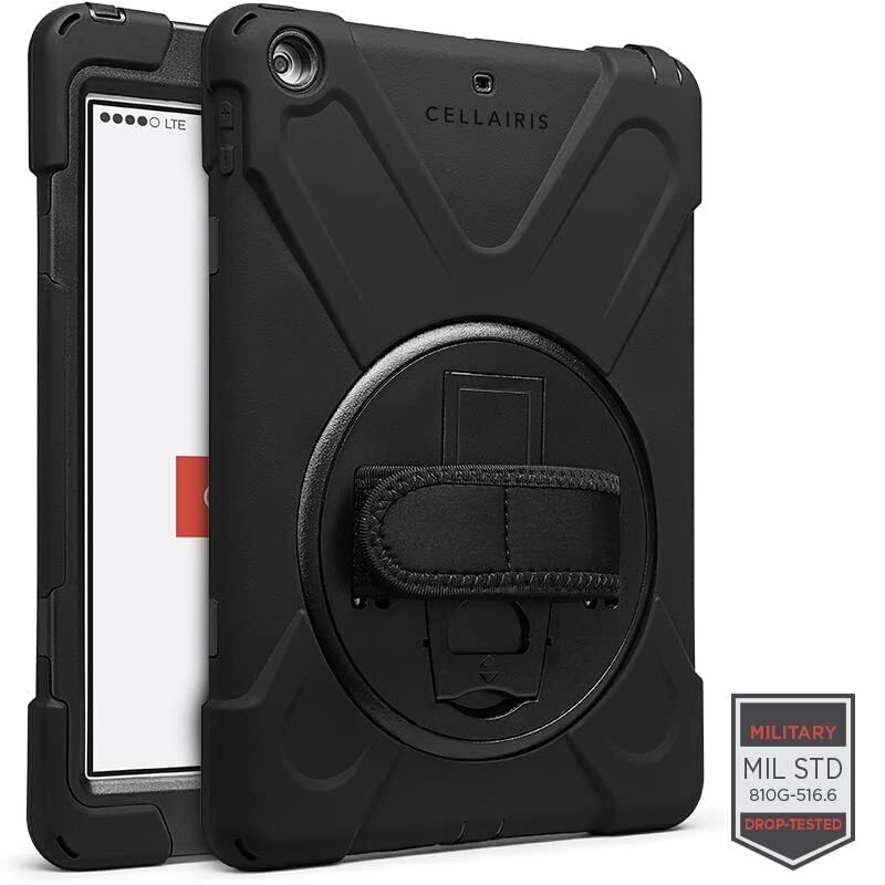 Picture of Cellairis 02-0480001 10.2 in. Ipad Gen 9th Rapture Rugged Cover with Kickstand & Hand Strap&#44; Black
