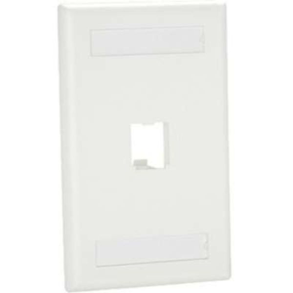 Mini Com 1 Port 1-Gang Classic Label, White