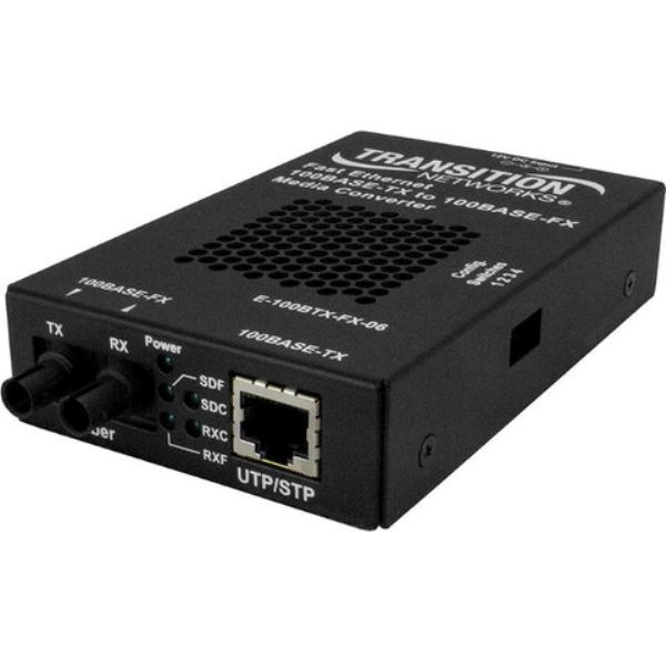 E-100BTX-FX-06-NA 100Base-TX RJ-45 to 100Base-FX MM Stand-Alone Media Converter with Power Supply