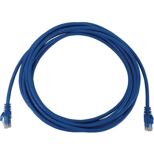 CAT6A Snagless Molded Male to Male Network Cable, Blue - 10 ft.