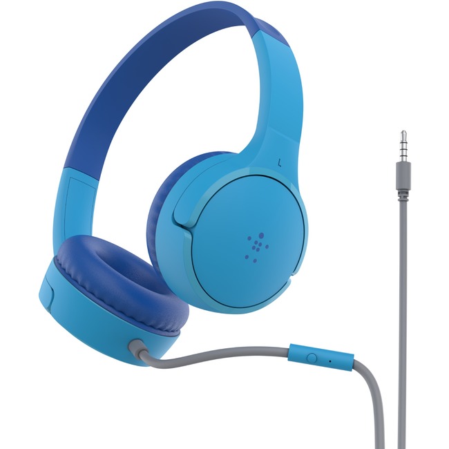 Picture of Belkin International AUD004BTBL SoundForm Mini Wired On-Ear Headphones for Kids&#44; Blue