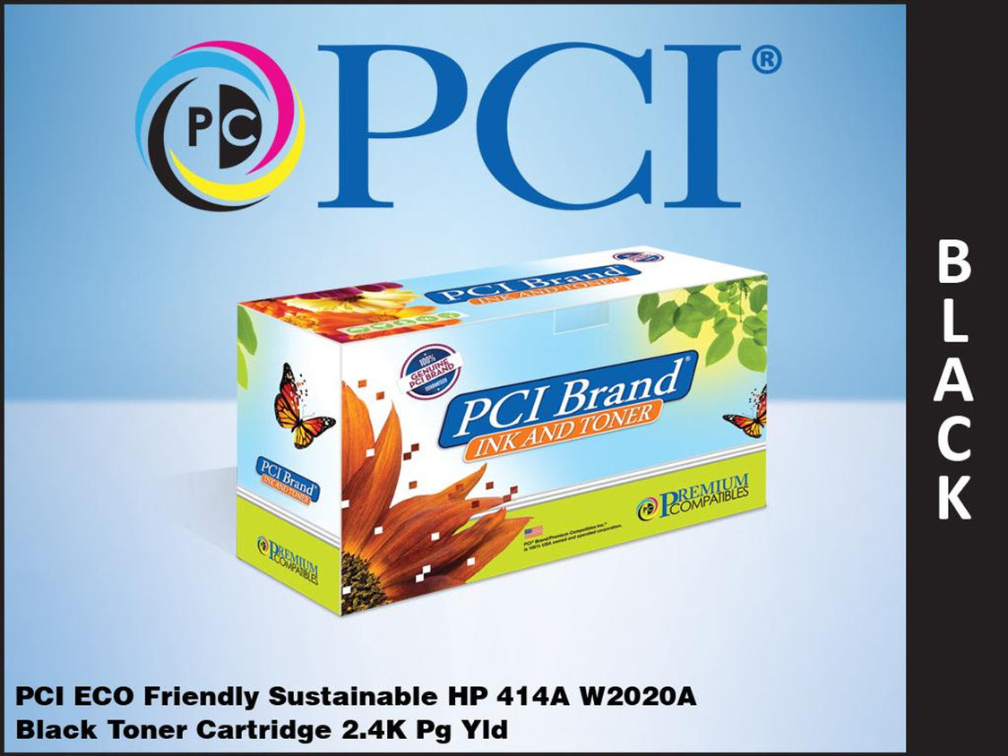 Picture of PCI W2020AN-PCI 2.4K Yield Eco-Friendly Reman HP 414A W2020A Black Toner Cartridge