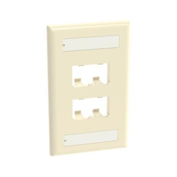 Picture of Panduit CFPL4EIY 4PT Gang Classic Faceplate&#44; Electric Ivory