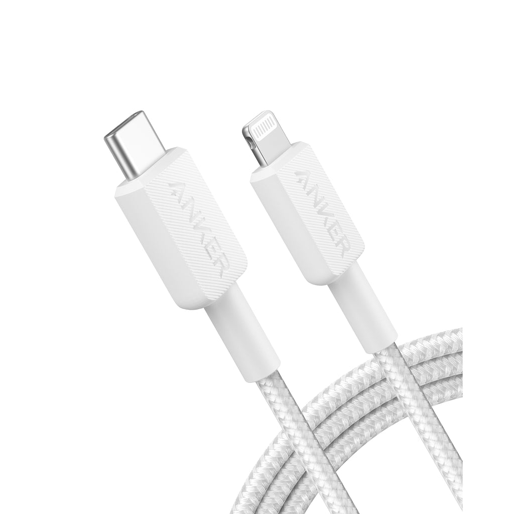 Picture of Anker A81B5H21-1 3 ft. Braided USB-C to Lightning Cable&#44; White