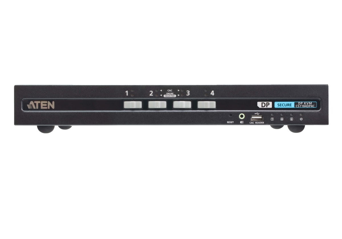 Picture of Aten CS1184DP4C 4-Port USB DisplayPort Single Display PP4.0 Secure KVM Switch with CAC Support