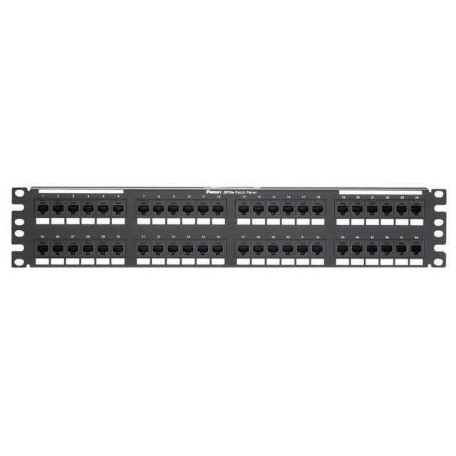 DP48688TGY DP6 Plus 48-Port Cat6 Patch Panel - Black