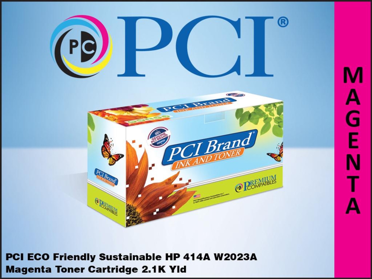 Picture of PCI W2023AU-PCI 2.1K Page Yield Eco-friendly Reman HP 414A W2023A Magenta Toner Cartridge