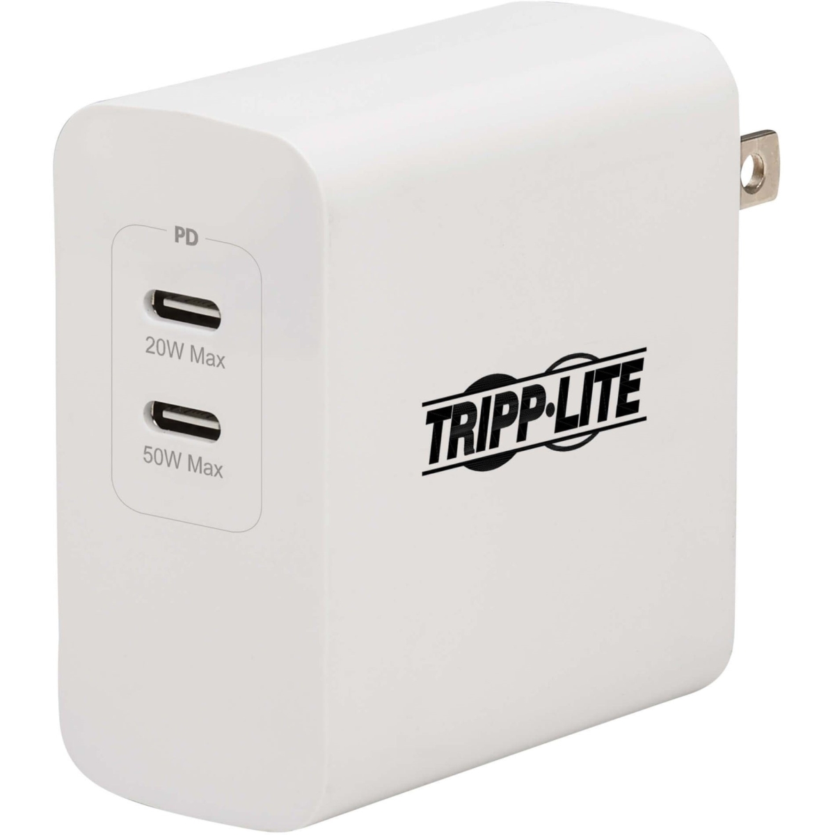 Picture of Tripp Lite U280-W02-70C2-G 70W Dual-Port Compact PD Charging GaN USB C Wall Charger&#44; White
