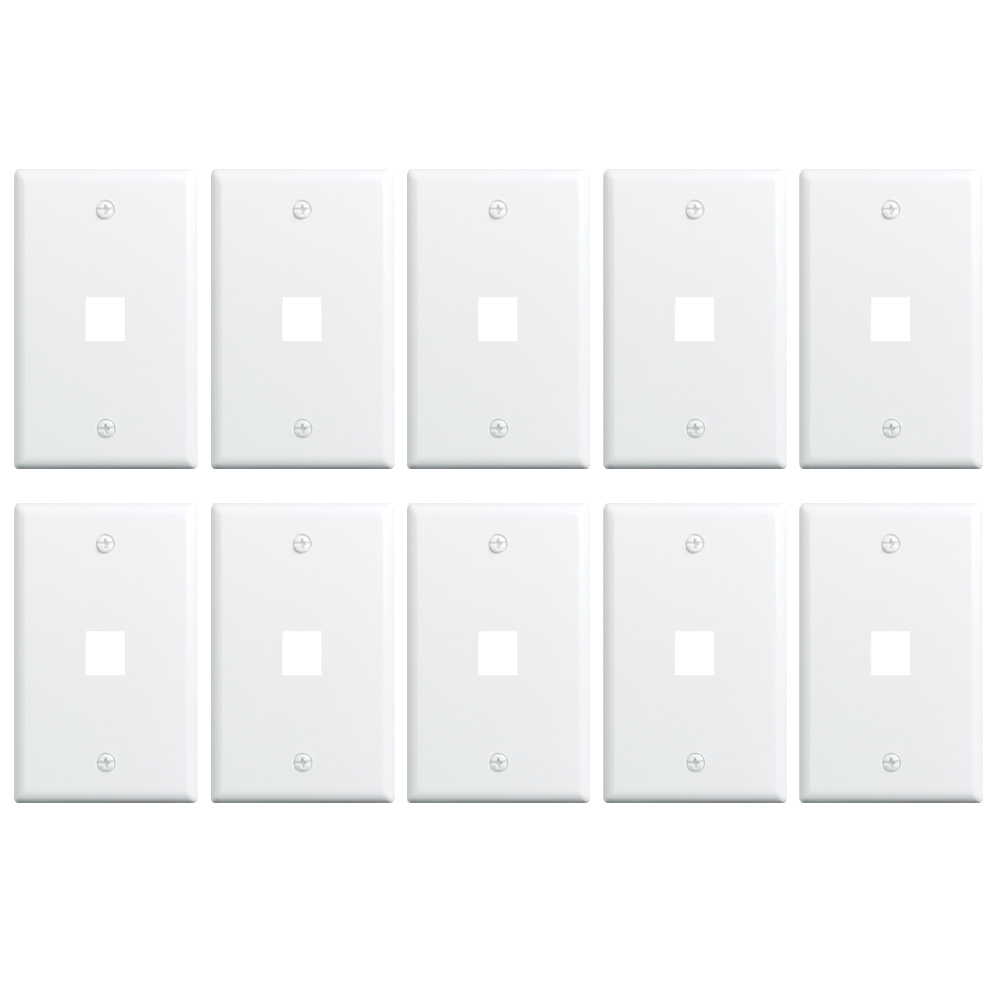 Picture of On-Q WP3401WH10 1 Gang & 1 Port Wall Plate&#44; White - Pack of 10