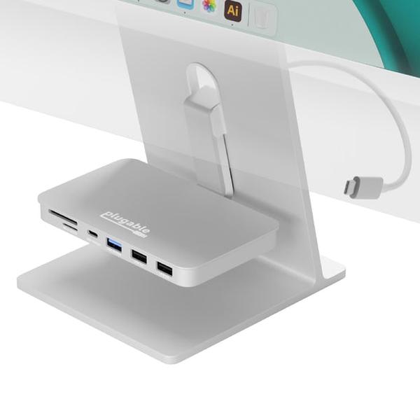 Picture of Plugable Technologies AD-6IN1 USB-C 6-in-1 Mounted Hub for Apple iMac