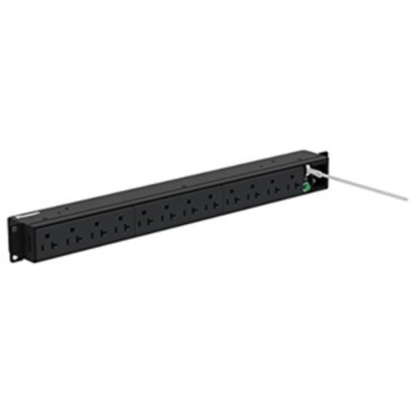 P12B19M Basic PDU 20A 12 5-20R Nema 5-20P-3M Horizontal Basic Power Distribution Unit - Black